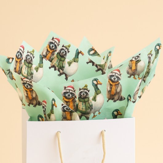 クリスマス間抜けグースフェラルラクーン 薄葉紙