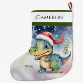 クリスマス間抜け恐竜 ラージクリスマスストッキング (裏面)