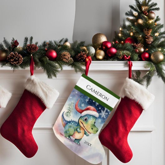クリスマス間抜け恐竜 ラージクリスマスストッキング