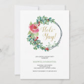 クリスマス関数招待状、非対称リース 招待状 (正面)