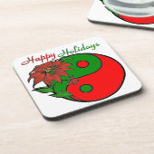 クリスマス陰陽ポインセチア コースター (左側)
