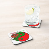 クリスマス陰陽ポインセチア コースター (右側)