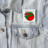 クリスマス陰陽ポインセチア 缶バッジ (インサイチュ)