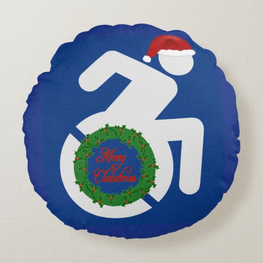 クリスマス障害 ラウンドクッション (正面)