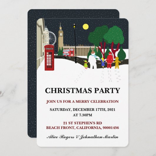クリスマス集団インロンドン招待状 招待状 (正面/裏面)