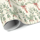 クリスマス離れと赤いリボン ラッピングペーパー (ロールコーナー)