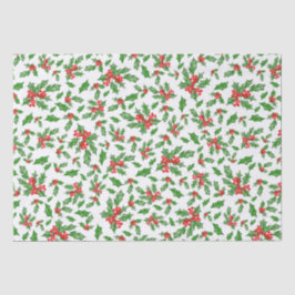 クリスマス離れのホリーのと果実は赤と緑 薄葉紙