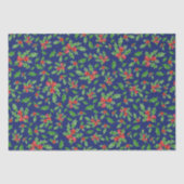 クリスマス離れのホリーのと果実は赤と緑 薄葉紙 (正面)