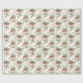 クリスマス離れのリボンと赤いリボンとベル ラッピングペーパー (フラット)