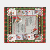 クリスマス離れの（鳥）ショウジョウコウカンチョウのキルト フリースブランケット (正面(横))