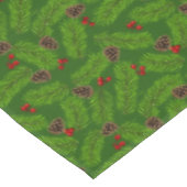 クリスマス離れパインズ、コーン&ベリーの緑 テーブルクロス (アングル)