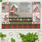 クリスマス離れ（鳥）ショウジョウコウカンチョウキルト毛布 キッチンタオル (折り畳み)