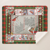 クリスマス離れ（鳥）ショウジョウコウカンチョウキルト毛布 シェルパブランケット (正面(横))