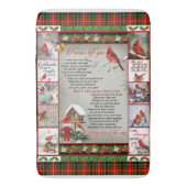 クリスマス離れ（鳥）ショウジョウコウカンチョウキルト毛布 バスマット (正面縦)