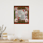 クリスマス離れ（鳥）ショウジョウコウカンチョウキルト毛布 ポスター (キッチン)