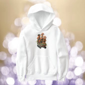 クリスマス雪おもしろいガールズフード付きスウェットシャツ