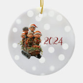 クリスマス雪おもしろいセラミックオーナメント セラミックオーナメント (正面)
