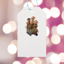 クリスマス雪おもしろいホワイトギフトラベル