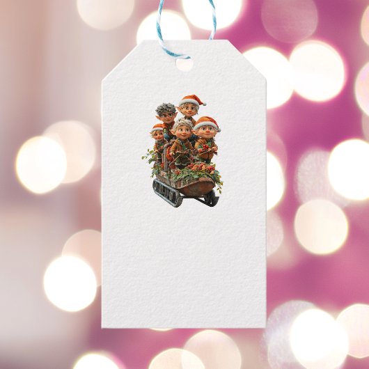 クリスマス雪おもしろいホワイトギフトラベル ギフトタグ