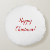 クリスマス雪そりプレゼント赤い白かわいいかわいい ラウンドクッション (裏面)