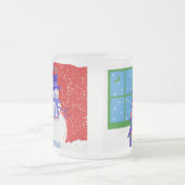 クリスマス雪だるますりガラス製マグカップ – ギフト – おもしろい フロストグラスマグカップ (中央)