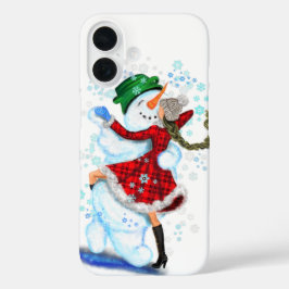 クリスマス雪だるまとガールダンサーiPhoneケース iPhone 16ケース