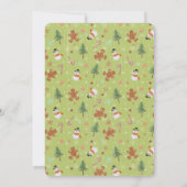 クリスマス雪だるまとジンジャーブレッドマンパーティー 招待状 (裏面)