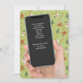 クリスマス雪だるまとジンジャーブレッドマンパーティー 招待状 (正面)