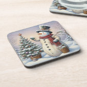 クリスマス雪だるまとツリーコースター コースター (左側)