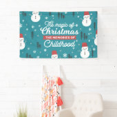 クリスマス雪だるまと大切な記憶引用文 横断幕 (インサイチュ)