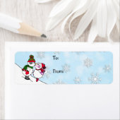 クリスマス雪だるまと女キスをする性と差出人 ラベル (インサイチュ)