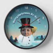 クリスマス雪だるまと好きな顔 壁時計 (正面)