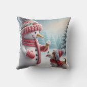 クリスマス雪だるまと犬 クッション (裏面)