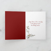 クリスマス雪だるまと金ゴールドスターオーナメント シーズンカード (内部)