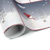 クリスマス雪だるまと金ゴールドスターラッピング紙 ラッピングペーパー (ロールコーナー)