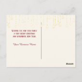 クリスマス雪だるまと金ゴールド星 ポストカード (裏面)