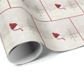 クリスマス雪だるまと金ゴールド星 ラッピングペーパー (ロールコーナー)