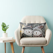 クリスマス雪だるまと雪の女性装飾用クッション ランバークッション (椅子)