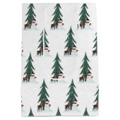 クリスマス雪だるまと鹿 ミディアムペーパーバッグ (裏面)