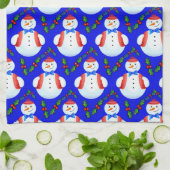 クリスマス雪だるまのキッチンタオル キッチンタオル (折り畳み)