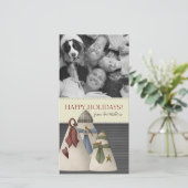 クリスマス雪だるまのフォトカード シーズンカード (スタンド正面)