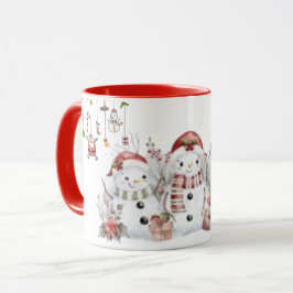 クリスマス雪だるまのマグカップ マグカップ