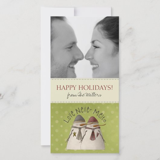 クリスマス雪だるまの写真カード シーズンカード (正面)