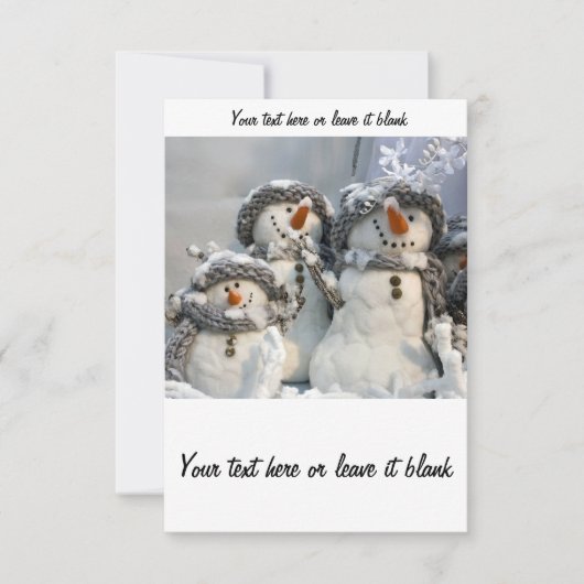 クリスマス雪だるまの招待 招待状 (正面)