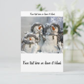 クリスマス雪だるまの招待 招待状 (スタンド正面)