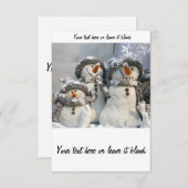 クリスマス雪だるまの招待 招待状 (正面/裏面)