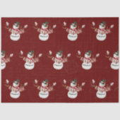 クリスマス雪だるまの水の色の赤いスクリプトの切り離し 薄葉紙 (正面)