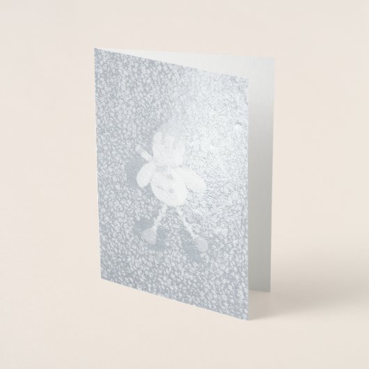 クリスマス雪だるまの装飾 箔カード (正面)