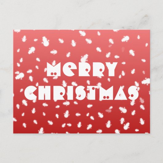 クリスマス雪だるまはがき ポストカード (正面)