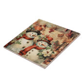 クリスマス雪だるまイラストレーション タイル (側面)